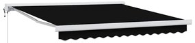 Behúzható napellenző Fekete 350 x 250 cm Szövet, Fém
