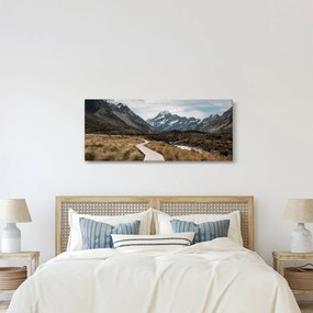 Kép - Sétány a hegységben Mt. Cook (120x50 cm)