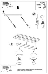 Sollux SL.0444 - Mennyezeti spotlámpa OCULARE 2xGU10/10W/230V
