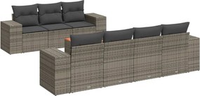 vidaXL 8 részes szürke polyrattan kerti ülőgarnitúra párnákkal