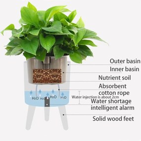 Calla fehér önöntözős virágtartó, ø 22,8 cm - Tomasucci