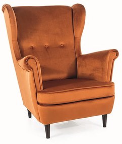 Lord Velvet fotel, narancssárga / fekete