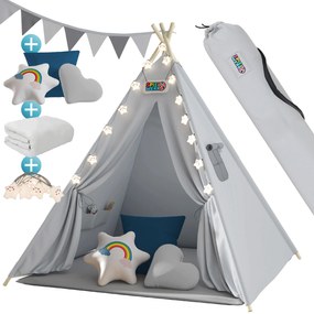 Deuba Gyerek sátor Teepee 160x130x130 cm - szürke