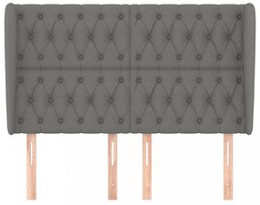 sötétszürke szövet fejtámla szárnyakkal 147 x 23 x 118/128 cm
