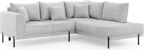 Világosszürke zsenília sarokkanapé (jobb oldali-L alakú) Mauris – Ropez