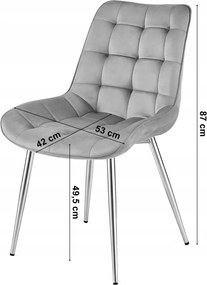 Barna étkezőszék BERA bársony arany lábakkal