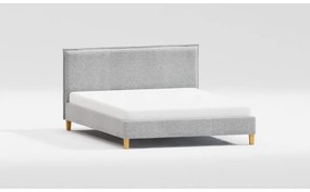 Szürke kárpitozott egyszemélyes ágy ágyráccsal 90x200 cm Tina – Ropez