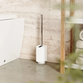 Fehér öntapadós újrahasznosított műanyag WC-kefe Flex Adhesive – Umbra