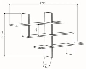 Fali polc HALIC 82x150 cm tölgy