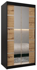 Ruhásszekrény 100 cm Verika 4 100 (fekete + artisan tölgy). 1064252