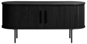 Fekete TV-állvány tölgyfa dekorral 120x56 cm Nola – Unique Furniture