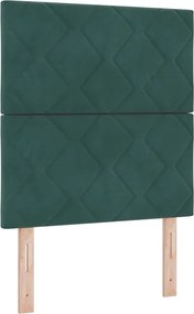 vidaXL LED Box Spring Ágy matracmal Sötétzöld 80 x 200 cm szövet