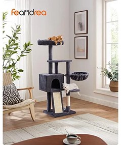 Macska kaparóoszlop, többszintes 135 cm kis macska kaparófa, sötétszürke