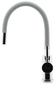 FERRO - Mosogató csap rugalmas karral fényezett króm/szürke