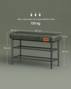 Ekho cipőpad, bejárati cipőtartó 30x80x50 cm, erdőzöld