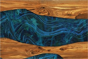 Fotótapéta Fali ragasztó szett Kék fa 104x70 Ragasztó