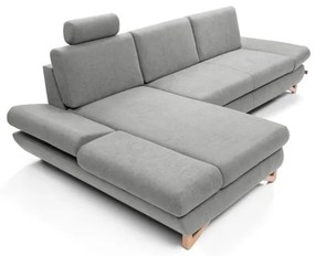 Ágyazható, balos elrendezésű L-alakú kárpitozott sarokülőgarnitúra AVESTA, szürke, tárolóval