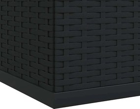 Fekete Polyrattan Kerti Párnatartó Doboz 145 X 100 X 103 Cm