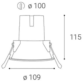 LED2-LED Fürdőszobai lámpa ZERO LED/10W/230V 4000K CRI 95 IP43 fekete átm. 10,9cm