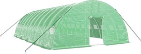 vidaXL zöld acélvázas melegház 60 m² 10 x 6 x 2,85 m