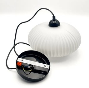 Csillár zsinóron HARMA 1xE27/15W/230V átm. 25 cm fehér/fekete