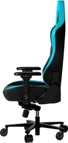 LORGAR Gamer szék, multiblokk mechanizmus, 4D karfák, 5 csillagos alumínium láb, 4-es osztályú gázlift, műbőr, fekete-kék