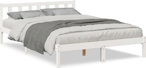vidaXL fehér tömör fenyő extra hosszú ágykeret matrac nélkül 140x220cm