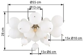 Globo 15633DO - Felületre szerelhető csillár UDO 3xE14/25W/230V átm. 55 cm fehér