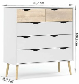 OSLO 75456 komód, fehér