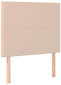 cappuccino színű műbőr rugós ágy matraccal és LED-del 90x190 cm