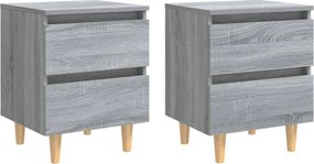 vidaXL 2 db szürke sonoma színű éjjeliszekrény falábakkal 40x35x50 cm