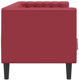 3 személyes bordó műbőr Chesterfield kanapé