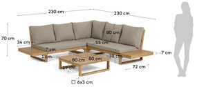 Flaviina akácfa kerti bútor szett - Kave Home