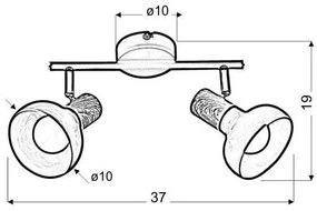 Spotlámpa PUERTO 2xE14/40W/230V