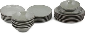 24 db-os étkészlet, apró pöttyös mintás, khaki - VENICE