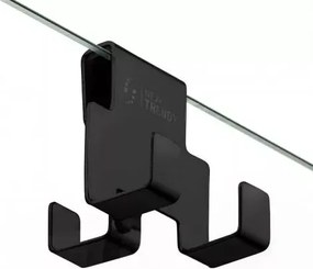 New Trendy törölközőtartó zuhanyüveghez fekete AK-0004