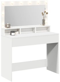 Fehér Sminktükör LED Világítással - 100x41x135 cm