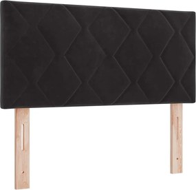 vidaXL LED ágytámla Fekete 90 cm Műbőr