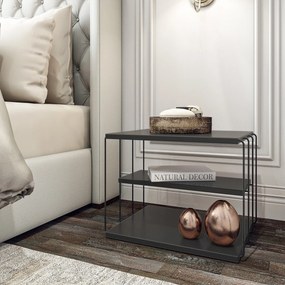 Lifon Dohányzóasztal, Kalune Design, 50x40x40 cm, antracit/fekete