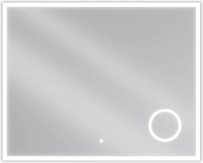 Mexen Kala megvilágított fürdőszobai tükör kozmetikai tükörrel 100 x 80 cm, LED 6000K, páramentesítő - 9820-100-080-611-00