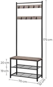 NAVOR álló ruhafogas barna/fekete