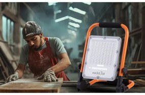 LED újratölthető reflektor állvánnyal LED/50W/3,2V 4500K 5000 mAh IP65 narancssárga