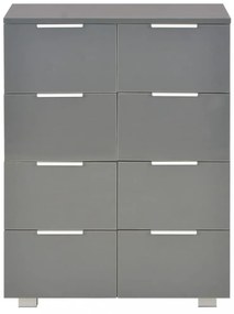 magasfényű szürke szerelt fa tálalószekrény 60 x 35 x 80 cm