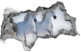 3d lyuk fal dekoráció Két ló a hóban nd-b-46568530