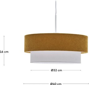 Mustársárga-fehér gyerek lámpa textil búrával Bianella – Kave Home