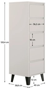 BOGAN 5S40 komód, krém