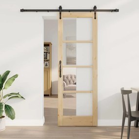 Egyszerű Csúszó Ajtó Barna 73.5 x 211 cm Fa és fém
