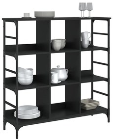 fekete szerelt fa tálalószekrény 102 x 32 x 103,5 cm