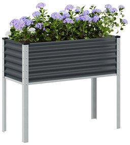 antracitszürke acél kerti növénytartó 100 x 41 x 90 cm