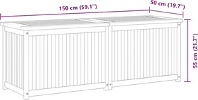 Tömör Tíkfa Kerti Láda 150 X 50 X 55 Cm